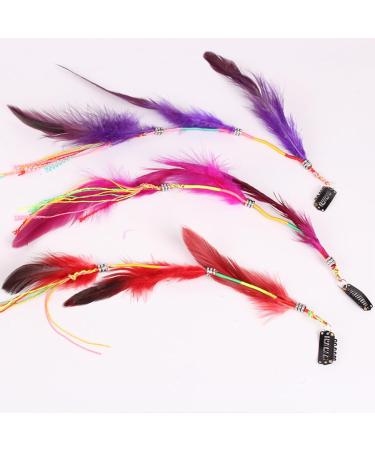 Bohemia Tassels Feather Hair Clip Colorful Feather Hair Barrettes Hair Decorations BohoPendant Hair Pin Women Headpiece Hair Braid Women Fashion Accessories Festival Hair Accessory Random color mixing - Buy Online on SooperMarket.com