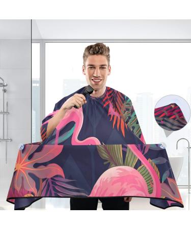 Buy Blueangle Palm Leaf Flamingo Barber Cape | Waterproof Hair Cutting Cape for Home & Salon - 55x65 Inch - Buy Online on SooperMarket.com