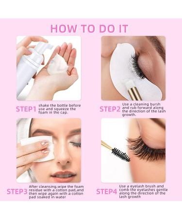 Eyelash Extension Cleanser 60ML Natural Lash Extension Shampoo Cherry Blossom Professional Eyelid Foaming Cleanser Paraben & Sulfate Free Non-lrritating with Salon and Home Care Cherry Blossom 60ml - Buy Online on SooperMarket.com