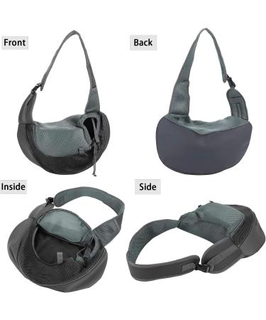 Puppy Pet Sling Carrier for Small Dogs and Cats - Breathable Mesh Papoose Pouch Tote with Adjustable Shoulder Strap - Safety Pet Bag for Daily Walking - Up to 10lbs - Black - Buy Online on SooperMarket.com