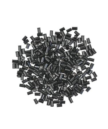 500 Pcs 3.4 mm Micro Link Ring Copper Tubes Beads Locks for I-Tip Human Hair Extensions (Black) 500 Pcs Black