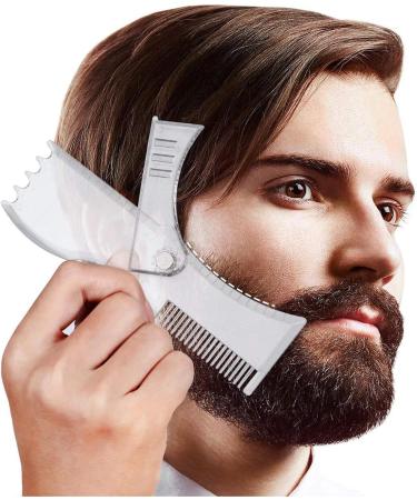 Huaxingda Beard Alignment Tool | Transparent Non-Slip Stencil & Razor - Perfect Mustache & Beard Grooming Kit - Buy Online on SooperMarket.com