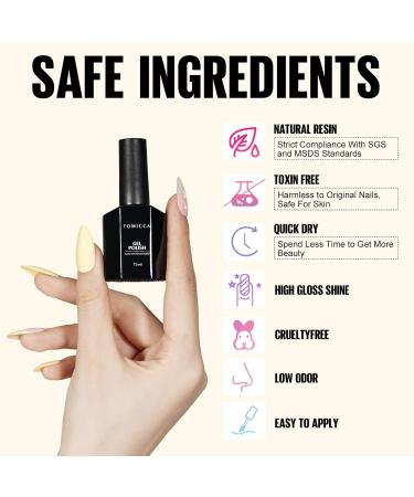 TOMICCA UV Nail Polish - Pastel Macaroon Yellow 15ml | Soak Off Gel Nail Art | Perfect for Professional & DIY Manicures - Buy Online on SooperMarket.com