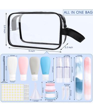 INSFIT 17 Pcs Silicone Travel Bottles Set - 3oz Size Toiletries for Women - Pink Travel Accessories & Containers for Airplane Essentials - Buy Online on SooperMarket.com