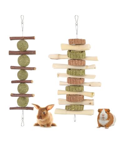 Fantesi 2 pieces of rabbits Kieletzeiten Kachtiele for rabbits of course apple wood chew grassball timothy hay sticks carrot cake for bunnies hamster racing mice chinchilla dental care