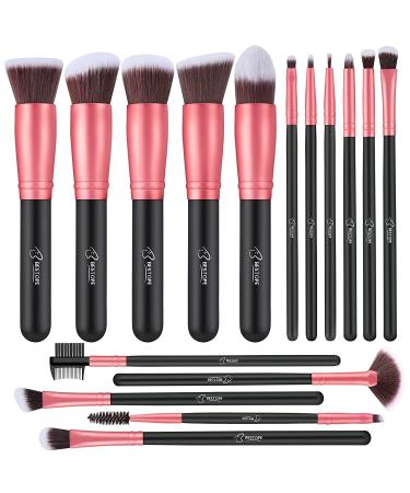Makeup Brushes Makeup Brush Set - 16 Pcs BESTOPE PRO Premium Synthetic Foundation Concealers Eye Shadows Make Up Brushes set,Eyeliner Brushes(RoseGold) Black RoseGold