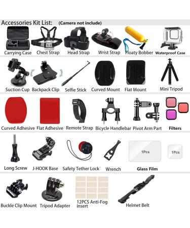 BMUUPY GoPro Hero 8 Black Accessories Kit - Waterproof Housing Case, Filter, Lens Screen, Chest Strap, Bike & Car Mount Set - Buy Online on SooperMarket.com