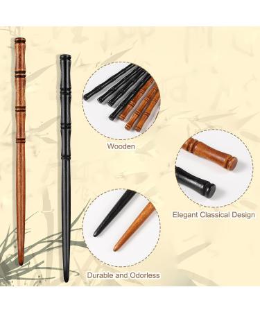 DHWEKU 2 Pieces Wooden Hair Chopsticks Bamboo Hair Chopsticks Hair Sticks for Women Wooden Hair Pins Hair Bun Sticks for Hair Bun - Buy Online on SooperMarket.com