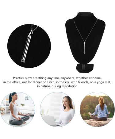 Breathing Necklace Anxiety Relief Necklace Unisex Fashionable Stainless Steel Stress Relief Necklace for Anxiety Relaxation Meditation Calming Down Panic Attack Relief (Black) - Buy Online on SooperMarket.com