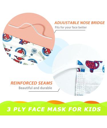 Kids Disposable Face Masks 50PCs 3-Ply with Adjustable Nose Clip - Easter Gift - Black (Non-Medical) - Buy Online on SooperMarket.com