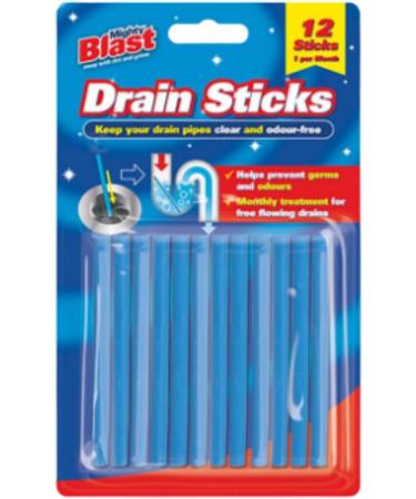 Drain and Plug Unblocker Effectively Removes Blockages Liquid Cleaner for Blocked Drain Pipes in Sinks or Shower Traps -2 x 350ml & 12 Pack Drain Sticks - Buy Online on SooperMarket.com