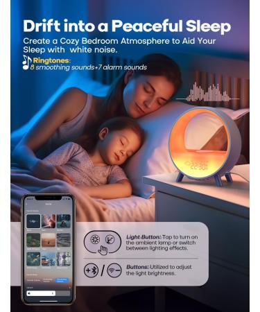DEKALA LIGHTWACKE: Smart Sunrise & Sunset Alarm Lamp with 15W Wireless Charging Touch & App Control Compatible with Alexa - Buy Online on SooperMarket.com