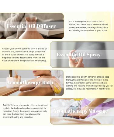 EUQEE Essential Oils Set - Lavender, Eucalyptus, Peppermint, Tea Tree, Sweet Orange, Lemongrass - 100% Pure Therapeutic Grade Aromatherapy Oils for Diffuser - 6 x 10ml White - Buy Online on SooperMarket.com