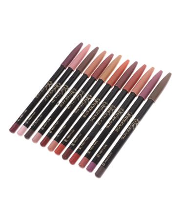 Mikinona 12pcs Brown Pencil Lip Pencil Lipliners Pencil Lip Line Pencils Accessories Make up Makeup Tools