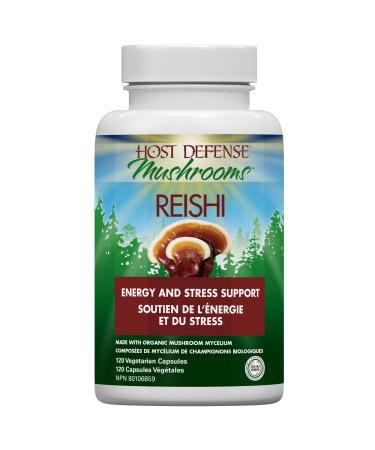 Host Defense Reishi Mushroom Capsules - 120 Count Liver Health Support Boost Energy & Stress Resistance with Polysaccharides & 1000mg Mushroom per Serving - Mushroom Supplements for natural immunity Mushroom Powder Extract Pills Host Defense Mushrooms 120