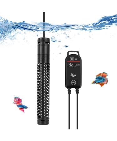 AQQA aquarium heating 300W/500W/800W/1000W/1200W diving heating for aquariums with LED digital display & over-temperature protection for salt and fresh water aquarium fish pool 300W for 150-300l aquariums