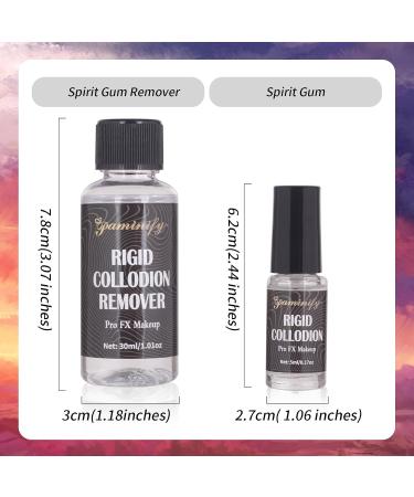 Makeup Rigid Collodion & Remover Kit - Liquid Scar Makeup for Halloween | SFX Scarring Liquid with Brush (5ml + 30ml - Buy Online on SooperMarket.com