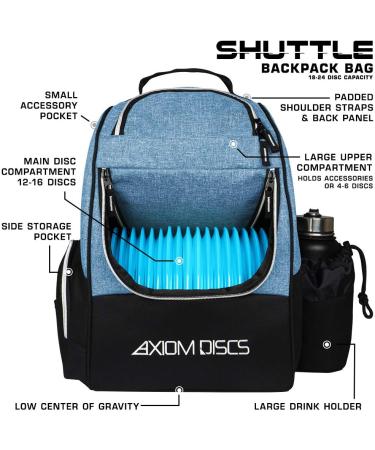 Axiom Discs Backpack Shuttle Bag - Heather Teal | Premium Disc Golf Carry Bag - Buy Online on SooperMarket.com