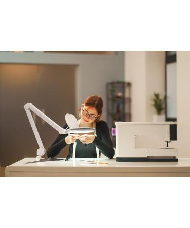 Buy Lumeno 8615SW Magnifying Lamp - 60 LED Workplace Lamp with 5 Diopters | Perfect for Reading Cosmetics and Soldering - Large Oval Lens 110x150mm - International Shipping Available - Buy Online on SooperMarket.com