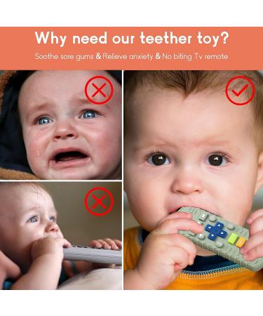 Eoopoon Silicone TV Remote Control Baby Teething Toy | BPA Free Teether for Babies 3-18 Months | Soft Chew Toy for Boys and Girls - Black - Buy Online on SooperMarket.com