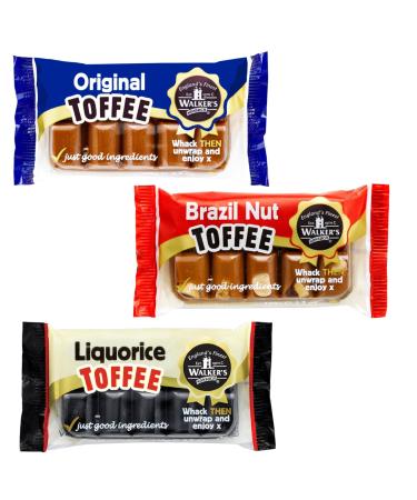 Walker's nonsuch Toffees Bar Tin Pick N Mix - Choose From 2+ Flavours |Original Creamy Brazil Nut Liquorice - Pack of 2 X 100g