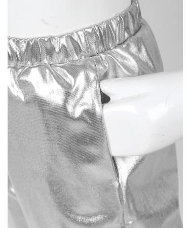 Zdhoor Kids Metallic Dance Harem Pants - Silver, 8 Years | Modern Hip Hop Street Dancewear - Buy Online on SooperMarket.com