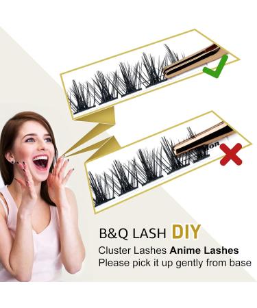 72 D-Curl B&Q Lash Clusters for DIY Natural Eyelash Extensions | Soft Fluffy D-MIX B 40 Clusters | UK-FD-B40-D-MIX - Buy Online on SooperMarket.com