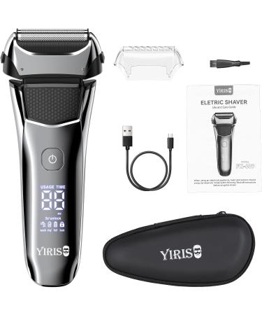 Buy Electric Shaver for Men - Rechargeable Foil Razor with Beard Trimmer LED Display Travel Lock & USB-C Charging - Perfect for Wet/Dry Shaving - Buy Online on SooperMarket.com