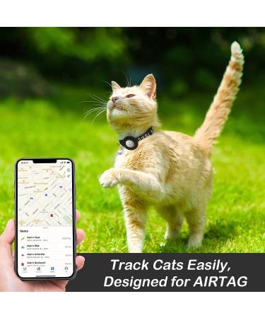 Reflective Airtag Cat Collar with Bell - Adjustable 17.8-30.5 cm - Safety Buckle for Cats - GetaWay Solids in Red & Monochrome - Buy Online on SooperMarket.com