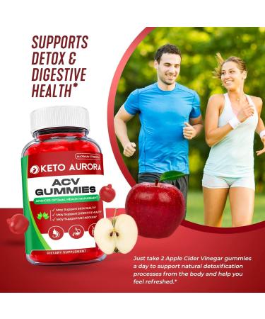 2 Pack Keto Aurora ACV Gummies - Vegan Formula for Weight Loss - Apple Cider Vinegar with Vitamin B12 (120 Gummies) - Buy Online on SooperMarket.com