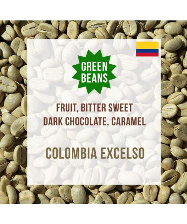 Coffee World | Colombia Excelso (Rainforest Alliance) Single Origin Arabica Raw Unroasted Green Coffee Beans - for Coffee Roasters/Roasting (1.8KG)