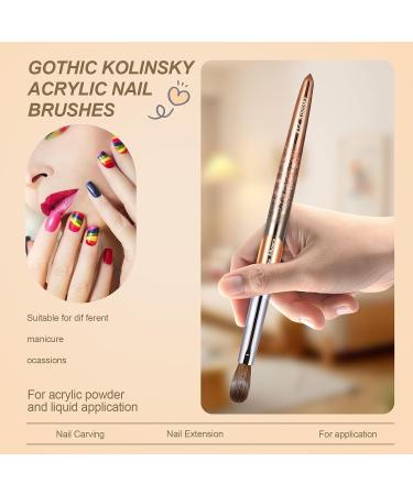 Shine Chance Size 12 Acrylic Nail Brush - 100% Real Kolinsky Art Brush for Acrylic Powder Application - Handmade Manicure Tool for DIY and Professional Use - Buy Online on SooperMarket.com