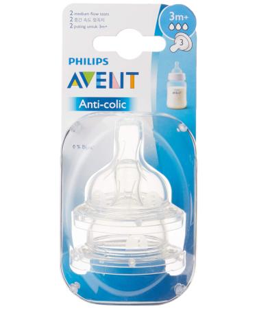 Avent Anti-Colic Silicone Teat for 3+ Babies - |Medium Flow Nipple