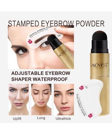 Shop Waterproof Eyebrow Stamp Kit | Long Lasting Dual Color Stencil Set - Medium & Dark Brown - Buy Online on SooperMarket.com