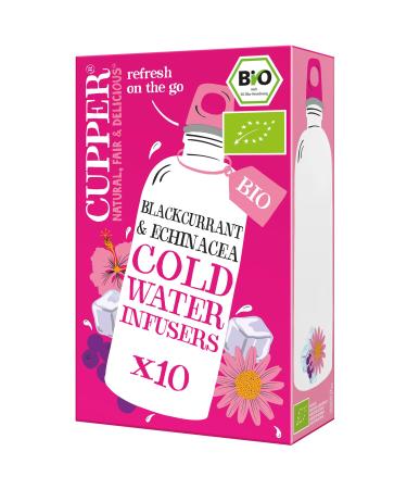 Cupper Bio Cold Water Infusers Blackcurrant & Echinacea 10 unrevised tea bags environmentally friendly fairly traded (cold brew tea cold tea) black currant