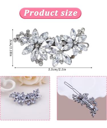 Diamante Hair Clips for Women 3 Pieces Silver Hair Clips Silver Hair Accessories Silver Hair Clip Sparkly Hair Clips Diamante Hair Accessories Bridal Hair Clip for Women for Bride Bridesmaids Prom - Buy Online on SooperMarket.com