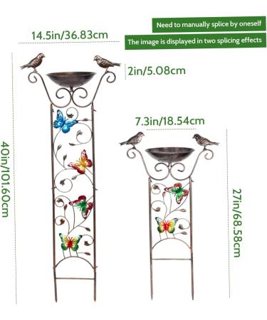 2-in-1 Metal Bird Water & Feed Station with Decorative Butterfly - Wet Mosy Bird Potions & Garden Tin Grilles - Retro Removable Bird Water Dispenser - Buy Online on SooperMarket.com