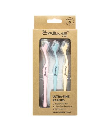 The Cr me Shop Ultra Fine Razors Dermaplaning Tool for Face | Face Razors for Women | Stocking Stuffers for Women (Pack of 3)