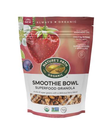 Nature's Path Organic Gluten Free Smoothie Bowl Superfood Granola, 9.5 Ounce (Pack of 6), Non-GMO, Low Glycemic Index, Powered by Super Greens Smoothie Bowl Superfood 9.5 Ounce (Pack of 6)