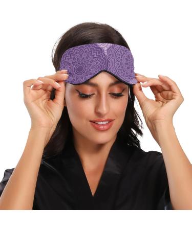 Haskirky Light Blocking Eye Mask - Breathable & Adjustable for Adults | Ideal for Travel, Yoga & Meditation - Purple Mandala Design - Buy Online on SooperMarket.com