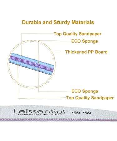 Professional Nail Files and Buffer Set - 10 Pack 150/150 Grit Double Sided Washable Manicure Tools - Buy Online on SooperMarket.com