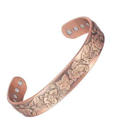 EnerCoppeX Copper Magnetic Bracelet for Women - Detox Jewelry with 3500 Gauss Magnet (CPB-2049)
