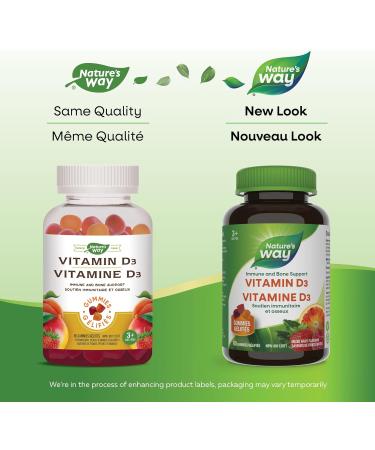 Nature's Way Vitamin D Gummies - Immune and Bone Support - 1000 IU Vitamin D3 per gummy - Strawberry Peach and Mango Flavoured Gummies - 60 Gummies - Buy Online on SooperMarket.com