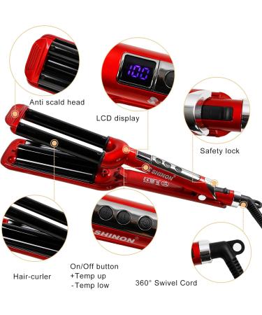 Mannice 3 Barrel Ceramic Hair Iron - 0.6 inch Curling Iron for Instant Curls | Perfect Gift for Valentine's Day & Mother's Day - Buy Online on SooperMarket.com