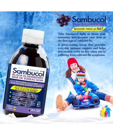 Sambucol Black Elderberry Anti-Viral Flu Care Syrup | Quickly Relieves Cold & Flu Symptoms | Immune Support & Antioxidant | Ideal for Families | 500 mL Anti-Viral Flu Care 500 ml (Pack of 1) - Buy Online on SooperMarket.com