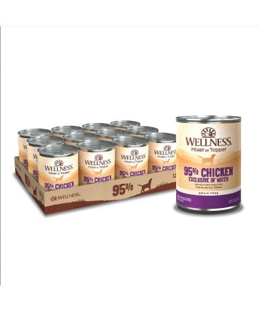 Wellness 95% Chicken Natural Wet Grain Free Canned Dog Food, 13.2-Ounce Can (Pack of 12)