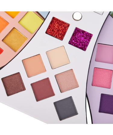 40 Colors Rotate Eyeshadow Palette - ColoUndur Neon Rainbow Matte & Glitter Shades for Professional Makeup | International Shipping Available - Buy Online on SooperMarket.com