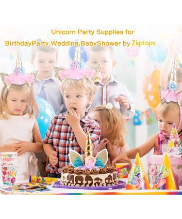 Unicorn Cake Topper Unicorn Birthday Party Supplies Unicorn Birthday Decorations for Girls Unicorn Cake Decoration Unicorn Horn First Birthday Cake Topper Kit with Eyelashes 5.8 Inch Gold - Buy Online on SooperMarket.com