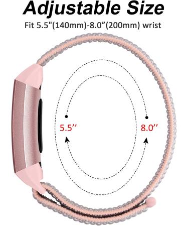 Adjustable Nylon Bands for Fitbit Charge 4/3/3 SE - Soft Breathable Sport Replacement Wristbands in Black Sand, Pink Sand, Seashell - Buy Online on SooperMarket.com