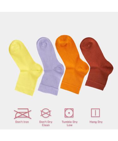 Cosyfeel Women Loose Diabetic Socks | 4-Pack Neuropathy Ankle Socks for Ladies | Super Soft Eco-Friendly Bamboo Material | Durable with Seamless Toe | Multicolour Patterns | 4 Seasons 4-7 ASSORTED-2 (LIL/B-BN/OR-PE/YL) - Buy Online on SooperMarket.com